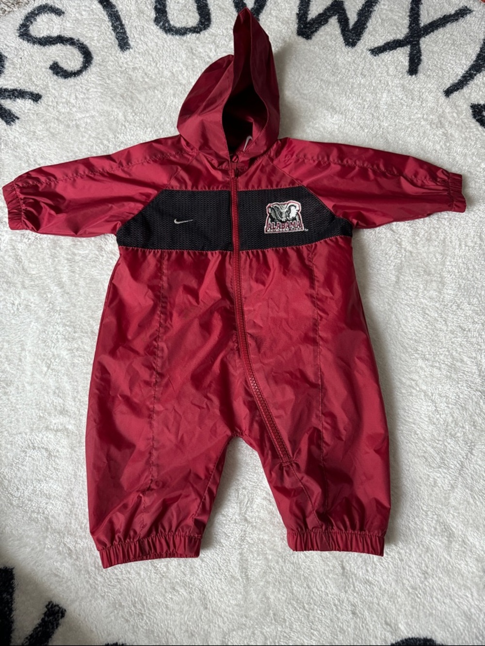 Nike crimson and Black Infant Hooded One-Piece